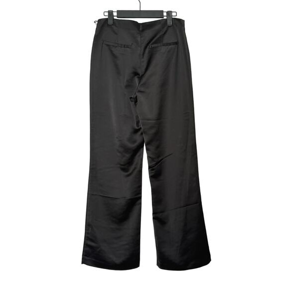 NWT Jason Wu Satin Wide Leg Pant in Black Size 4 - Picture 4 of 13